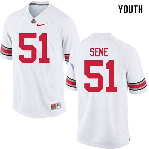 Youth #51 Nick Seme Ohio State Buckeyes College Football Jerseys Sale-White